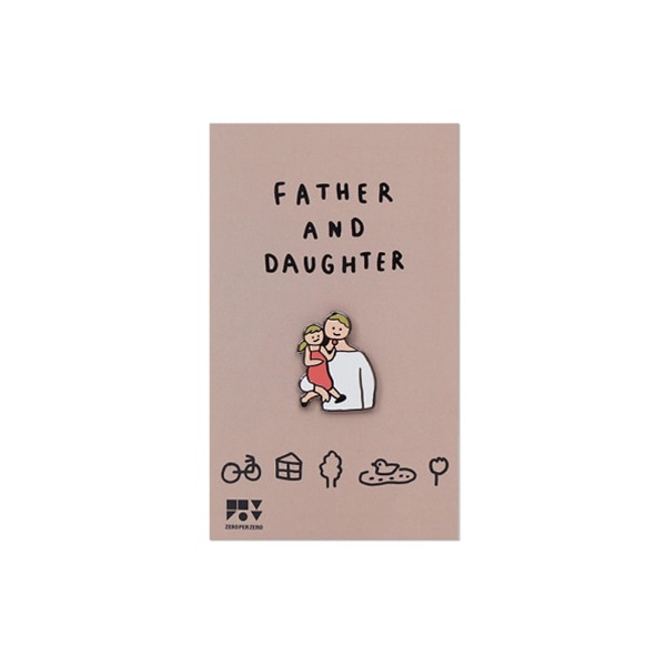 Father and Daughter Pin Brooch