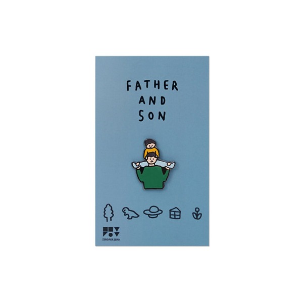 Father and Son Pin Brooch
